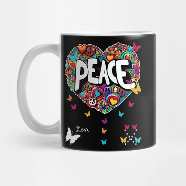 Colorful Butterfly Heart: Peaceful Harmony Graphic by Angelic Gangster